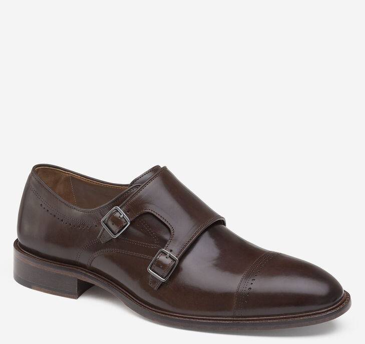 Johnston & Murphy Sayer Cap-Toe Double-Buckle Monk Strap Snörskor Herr - MörkBruna Finskor [AG597360